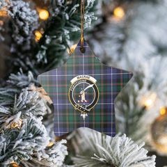Clan MacRae Hunting Modern Tartan Crest Star Ceramic Ornament DD38 MacRae Hunting Modern Tartan Tartan Christmas