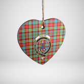 Clan Ogilvie Tartan Crest Heart Ceramic Ornament PQ36 Ogilvie Tartan Tartan Christmas