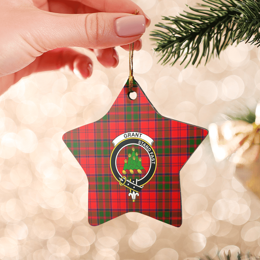 Clan Grant Modern Tartan Crest Star Ceramic Ornament GP19 Grant Modern Tartan Tartan Christmas