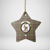 Clan Scott Green Weathered Tartan Crest Star Ceramic Ornament YY44 Scott Green Weathered Tartan Tartan Christmas