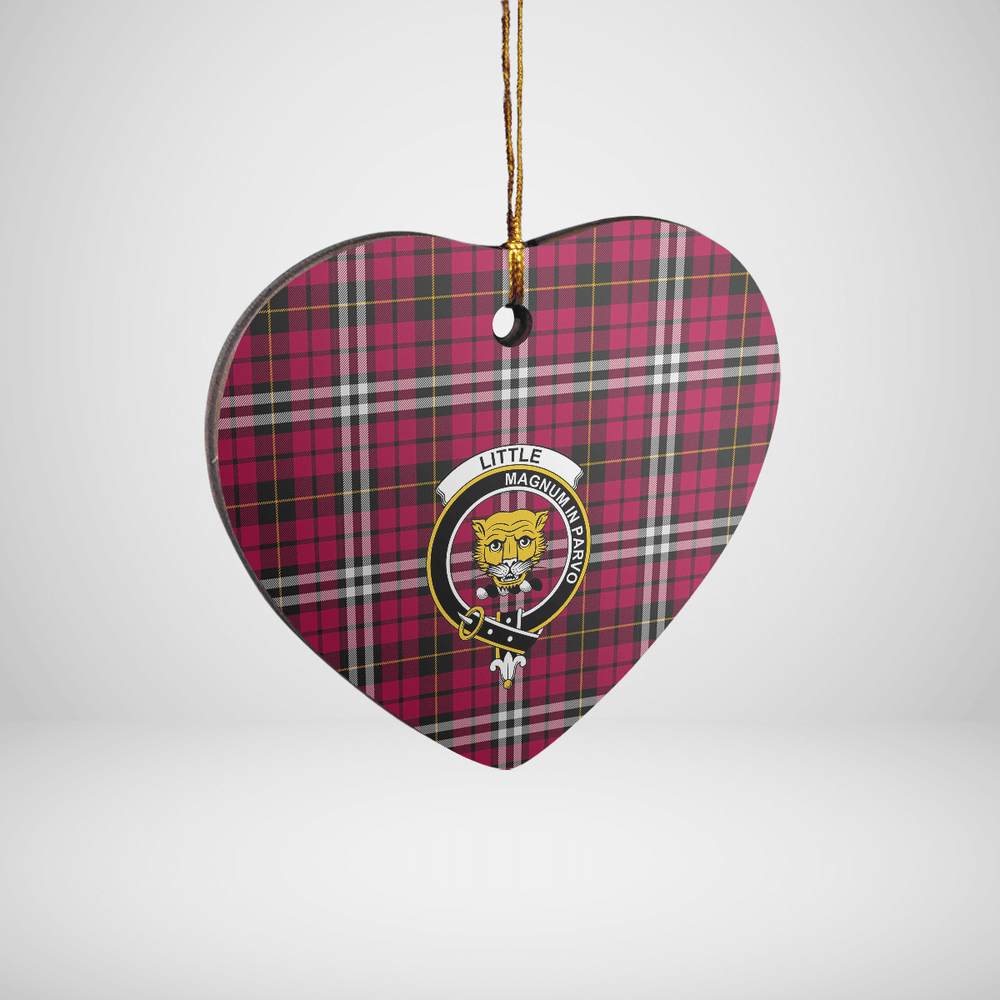 Clan Little Tartan Crest Heart Ceramic Ornament YG58 Little Tartan Tartan Christmas