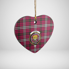 Clan Little Tartan Crest Heart Ceramic Ornament YG58 Little Tartan Tartan Christmas