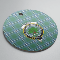 Clan Irvine Tartan Crest Round Ceramic Ornament YJ84 Irvine Tartan Tartan Christmas