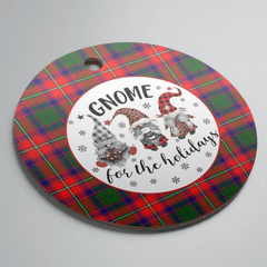 Clan Roxburgh District Tartan Tartan Crest Gnome Round Ceramic Ornament RL95 Roxburgh District Tartan Tartan Christmas