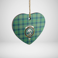 Clan Kennedy Ancient Tartan Crest Heart Ceramic Ornament JY58 Kennedy Ancient Tartan Tartan Christmas