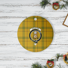 Clan Houston Tartan Crest Round Ceramic Ornament SD93 Houston Tartan Tartan Christmas