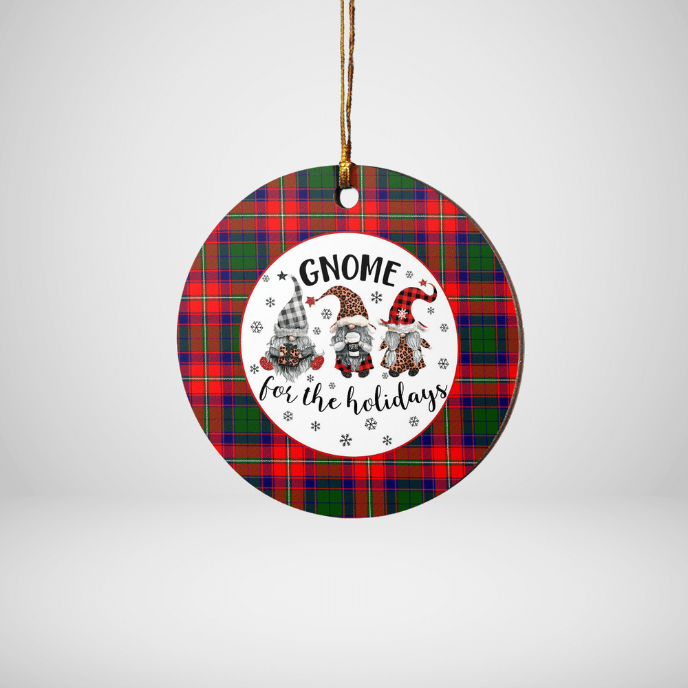 Clan Roxburgh District Tartan Tartan Crest Gnome Round Ceramic Ornament RL95 Roxburgh District Tartan Tartan Christmas