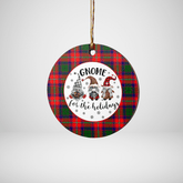 Clan Roxburgh District Tartan Tartan Crest Gnome Round Ceramic Ornament RL95 Roxburgh District Tartan Tartan Christmas