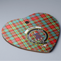 Clan Ogilvie Tartan Crest Heart Ceramic Ornament PQ36 Ogilvie Tartan Tartan Christmas