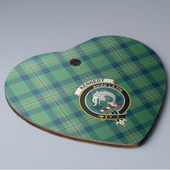 Clan Kennedy Ancient Tartan Crest Heart Ceramic Ornament JY58 Kennedy Ancient Tartan Tartan Christmas