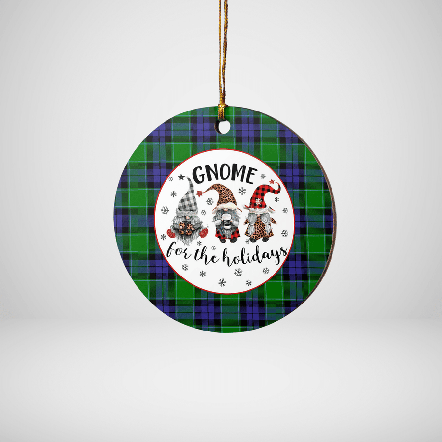 Clan Haldane 2 Tartan Tartan Crest Gnome Round Ceramic Ornament TP17 Haldane 2 Tartan Tartan Christmas