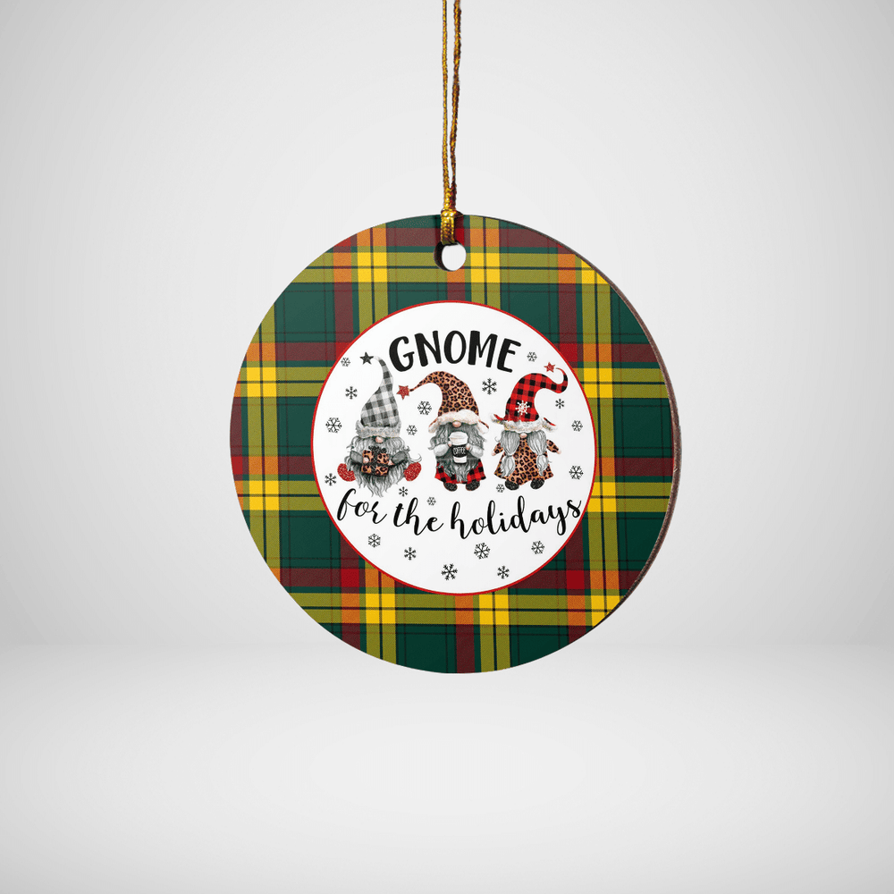 Clan MacMillan Old Modern Tartan Tartan Crest Gnome Round Ceramic Ornament NW15 MacMillan Old Modern Tartan Tartan Christmas