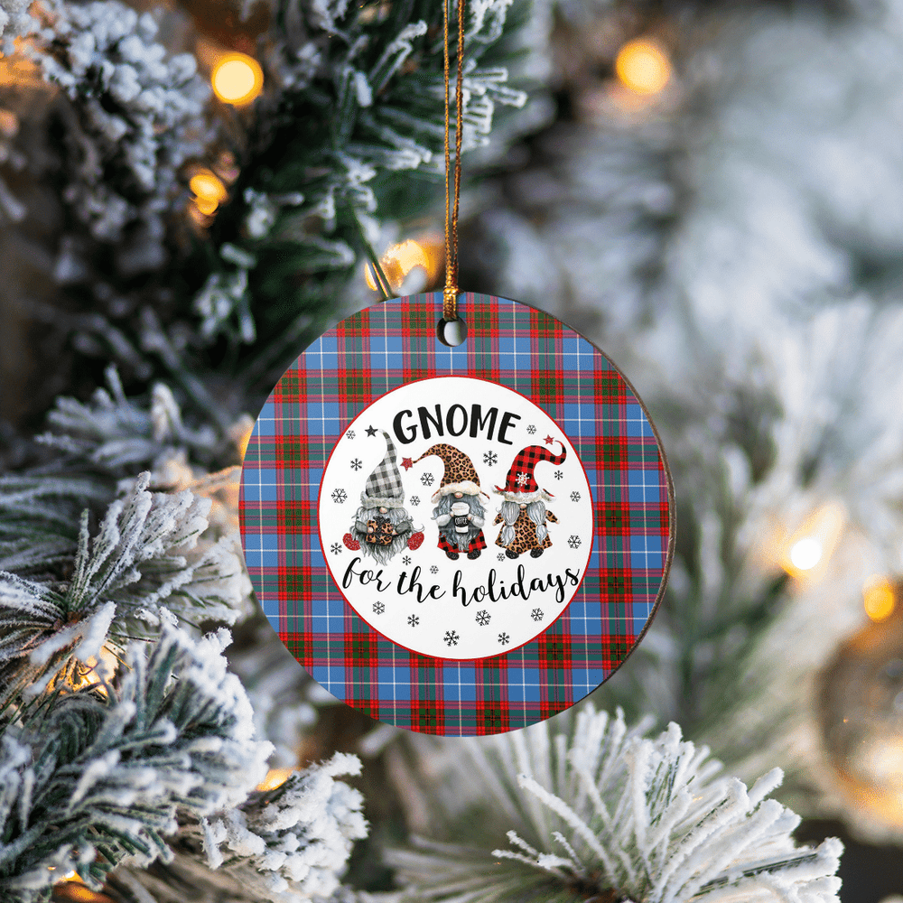 Clan Newton (Edingburg) Tartan Tartan Crest Gnome Round Ceramic Ornament DT93 Newton (Edingburg) Tartan Tartan Christmas