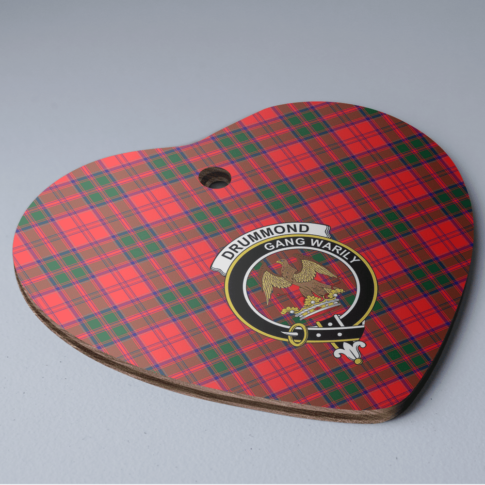 Clan Drummond Modern Tartan Crest Heart Ceramic Ornament QC93 Drummond Modern Tartan Tartan Christmas