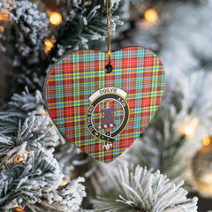Clan Ogilvie Tartan Crest Heart Ceramic Ornament PQ36 Ogilvie Tartan Tartan Christmas