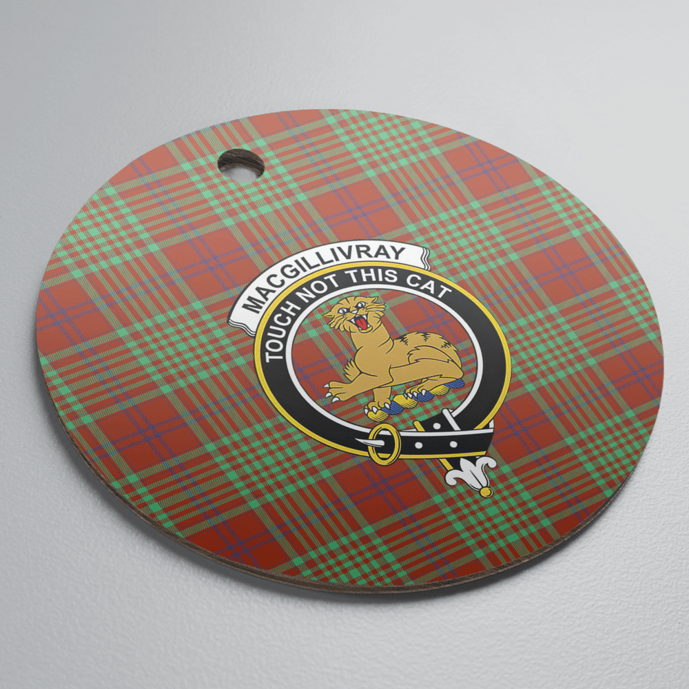 Clan MacGillivray Hunting Ancient Tartan Crest Round Ceramic Ornament UY64 MacGillivray Hunting Ancient Tartan Tartan Christmas
