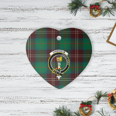 Clan Chisholm Hunting Ancient Tartan Crest Heart Ceramic Ornament TK73 Chisholm Hunting Ancient Tartan Tartan Christmas