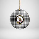 Clan Scott Black & White Modern Tartan Crest Round Ceramic Ornament CI81 Scott Black & White Modern Tartan Tartan Christmas