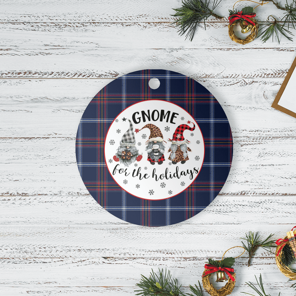 Clan Jewish Tartan Tartan Tartan Crest Gnome Round Ceramic Ornament KT14 Jewish Tartan Tartan Tartan Christmas