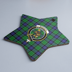 Clan Monteith Tartan Crest Star Ceramic Ornament IR86 Monteith Tartan Tartan Christmas
