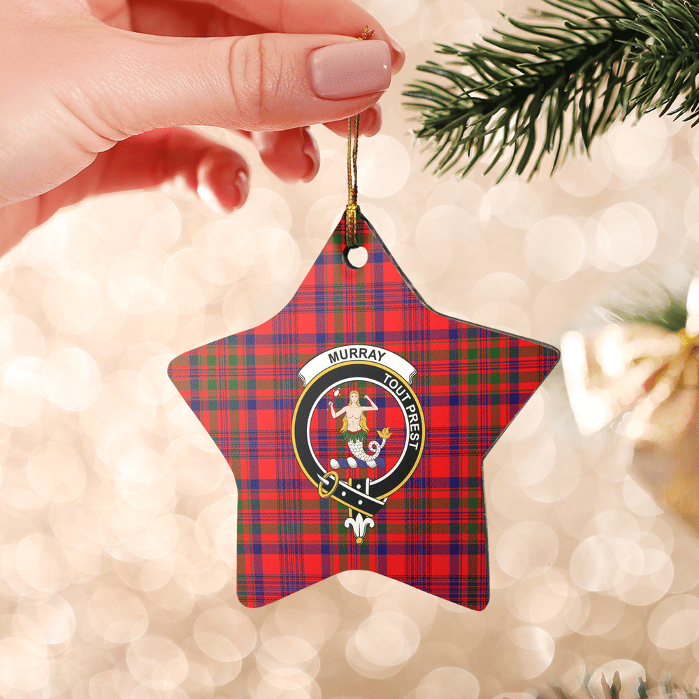 Clan Murray of Tulloch Modern Tartan Crest Star Ceramic Ornament RJ23 Murray of Tulloch Modern Tartan Tartan Christmas