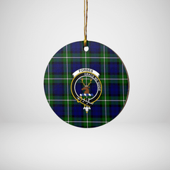 Clan Forbes Modern Tartan Crest Round Ceramic Ornament ZA82 Forbes Modern Tartan Tartan Christmas