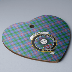 Clan Pitcairn Hunting Tartan Crest Heart Ceramic Ornament OA69 Pitcairn Hunting Tartan Tartan Christmas