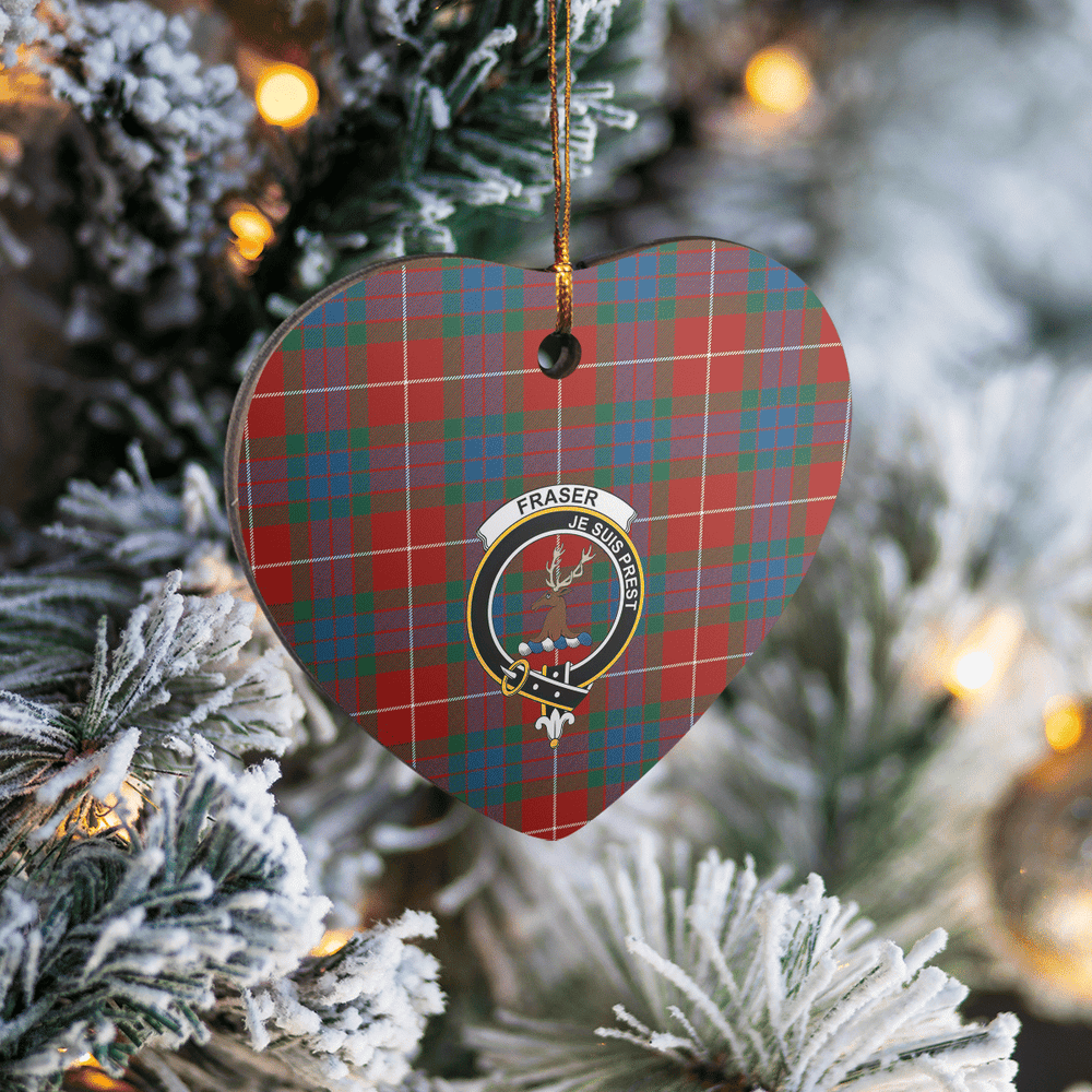 Clan Fraser Ancient Tartan Crest Heart Ceramic Ornament TT81 Fraser Ancient Tartan Tartan Christmas