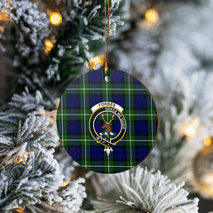 Clan Forbes Modern Tartan Crest Round Ceramic Ornament ZA82 Forbes Modern Tartan Tartan Christmas