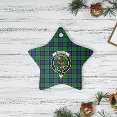 Clan Monteith Tartan Crest Star Ceramic Ornament IR86 Monteith Tartan Tartan Christmas