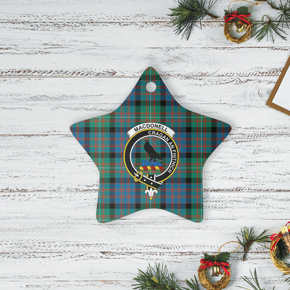 Clan MacDonnell of Glengarry Ancient Tartan Crest Star Ceramic Ornament BT68 MacDonnell of Glengarry Ancient Tartan Tartan Christmas