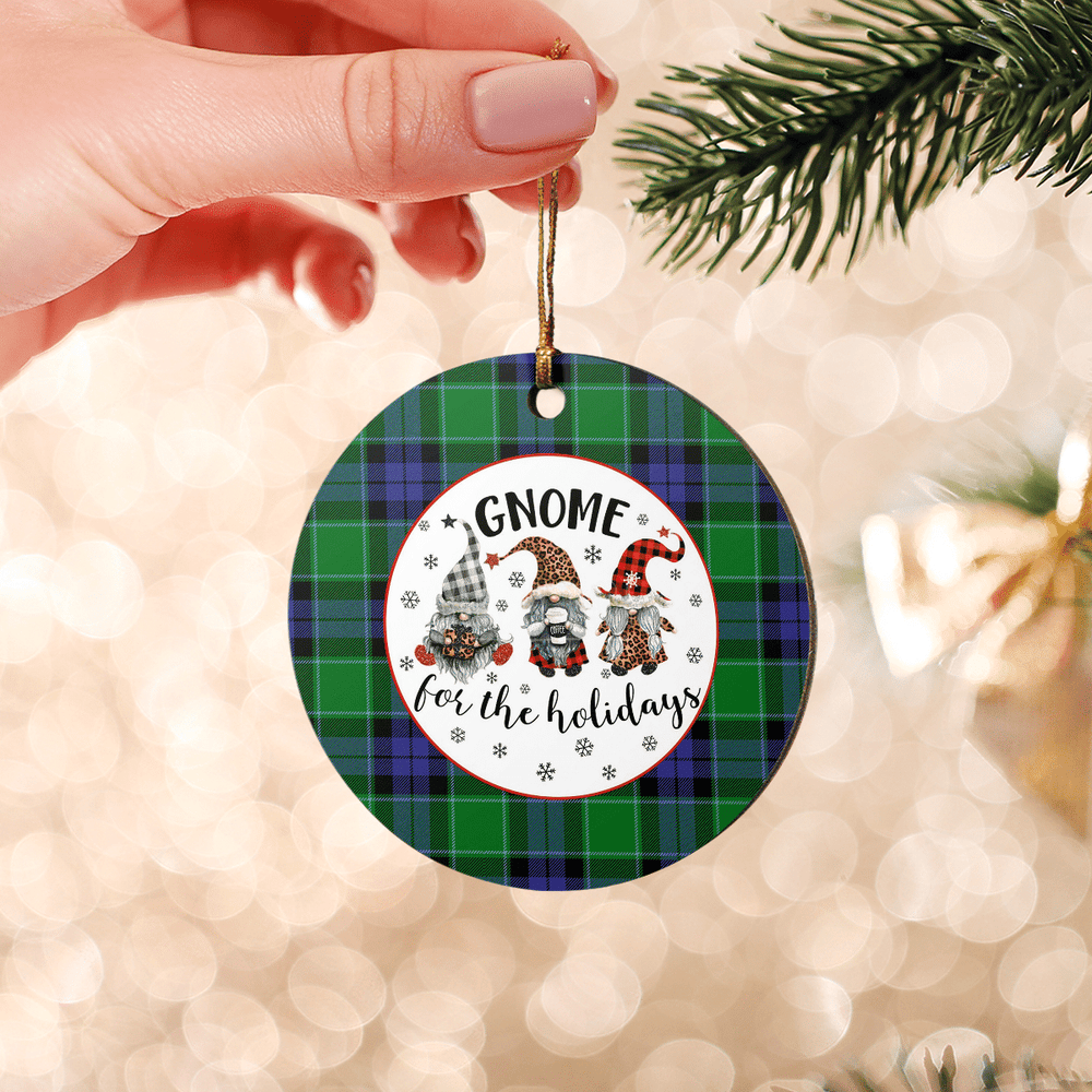 Clan Graham of Menteith Modern Tartan Tartan Crest Gnome Round Ceramic Ornament MZ53 Graham of Menteith Modern Tartan Tartan Christmas