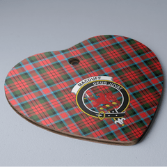 Clan MacDuff Modern Tartan Crest Heart Ceramic Ornament MJ41 MacDuff Modern Tartan Tartan Christmas