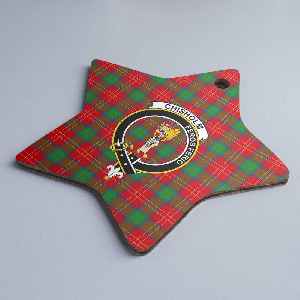 Clan Chisholm Tartan Crest Star Ceramic Ornament DK52 Chisholm Tartan Tartan Christmas