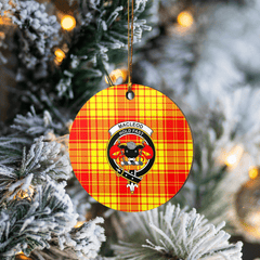 Clan MacMillan Tartan Crest Round Ceramic Ornament FB72 MacMillan Tartan Tartan Christmas