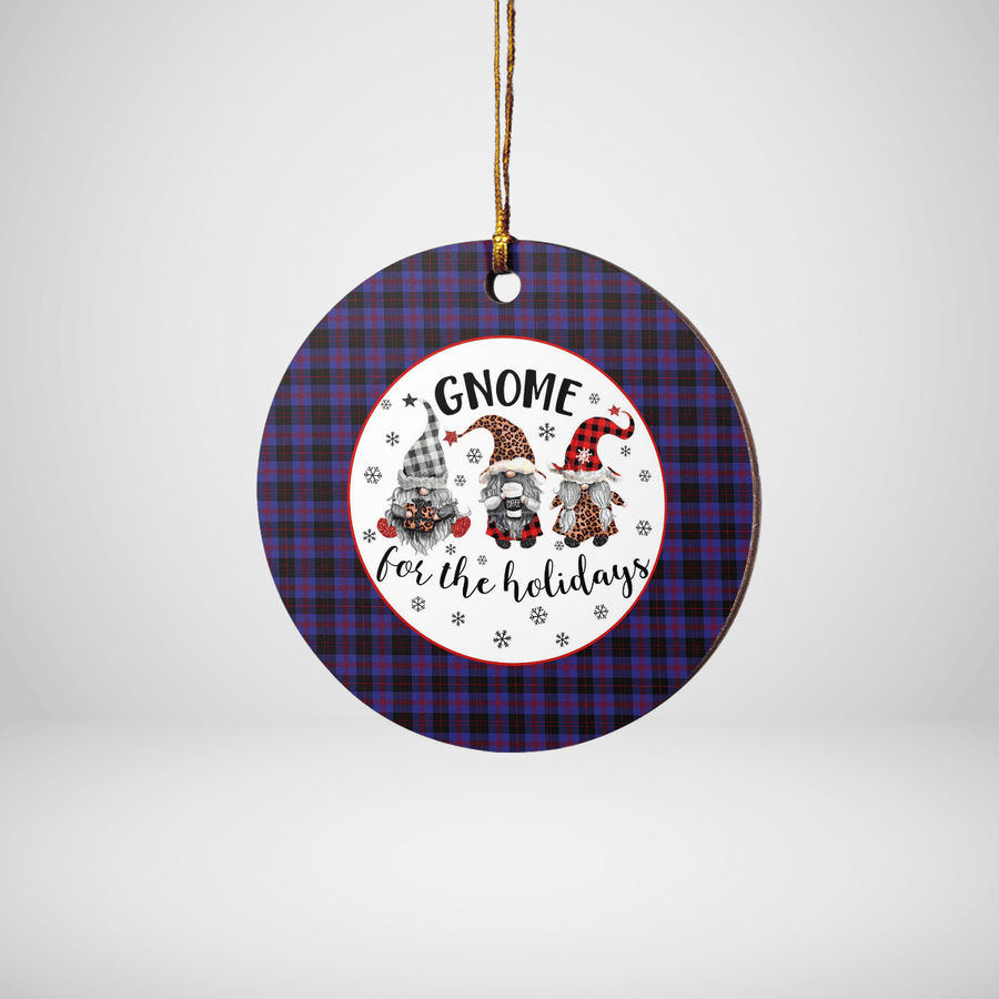 Clan Horsburgh Tartan Tartan Crest Gnome Round Ceramic Ornament HY48 Horsburgh Tartan Tartan Christmas