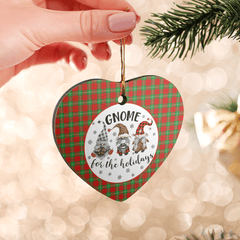 Clan Gartshore Tartan Tartan Crest Gnome Heart Ceramic Ornament ZE60 Gartshore Tartan Tartan Christmas