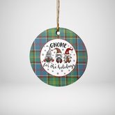 Clan Whitelaw Tartan Tartan Crest Gnome Round Ceramic Ornament PE30 Whitelaw Tartan Tartan Christmas
