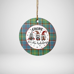 Clan Whitelaw Tartan Tartan Crest Gnome Round Ceramic Ornament PE30 Whitelaw Tartan Tartan Christmas