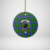 Clan Turnbull Hunting Tartan Crest Round Ceramic Ornament ES91 Turnbull Hunting Tartan Tartan Christmas