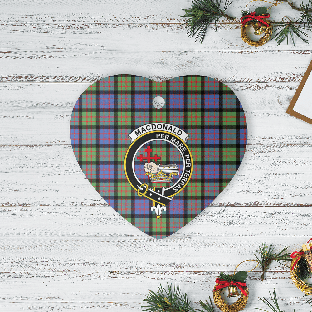 Clan MacDonald Ancient Tartan Crest Heart Ceramic Ornament LH98 MacDonald Ancient Tartan Tartan Christmas
