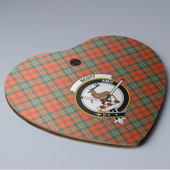 Clan Scott Ancient Tartan Crest Heart Ceramic Ornament EI94 Scott Ancient Tartan Tartan Christmas