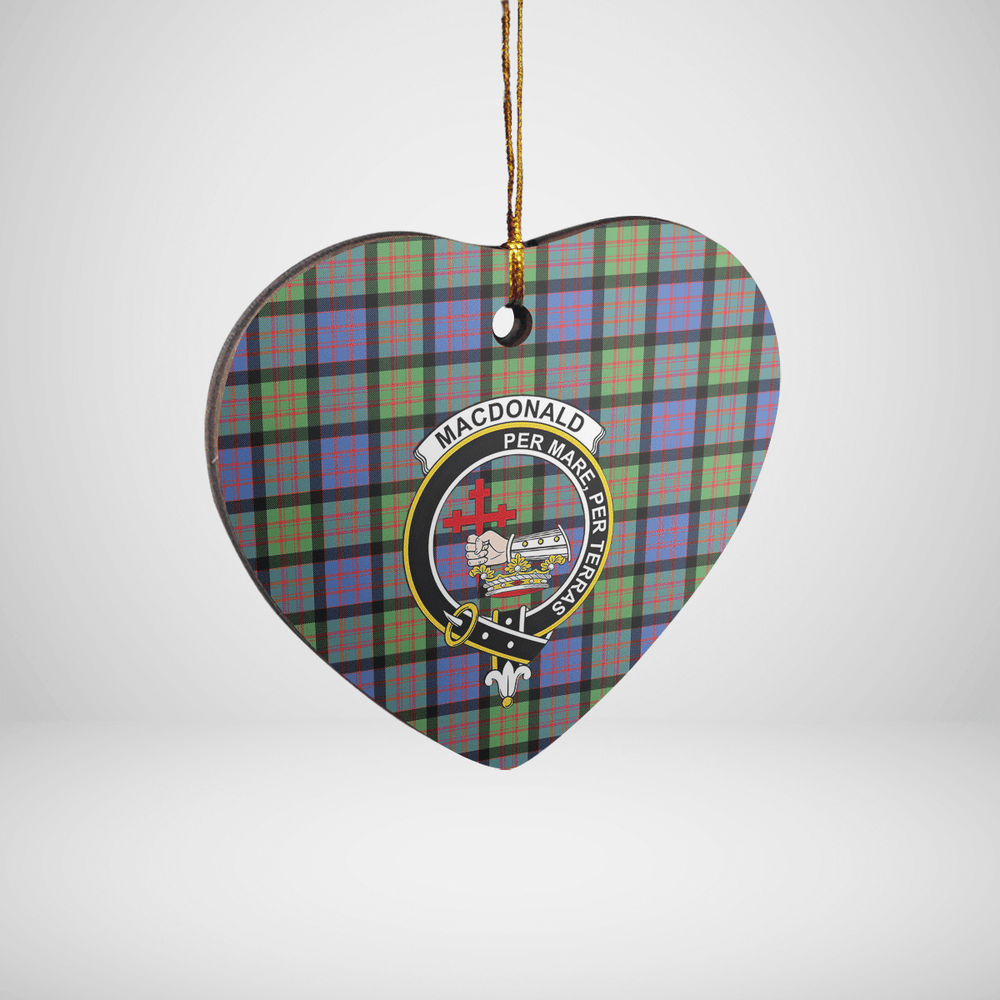 Clan MacDonald Ancient Tartan Crest Heart Ceramic Ornament LH98 MacDonald Ancient Tartan Tartan Christmas