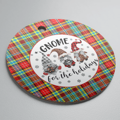 Clan Ogilvie Tartan Tartan Crest Gnome Round Ceramic Ornament JI93 Ogilvie Tartan Tartan Christmas