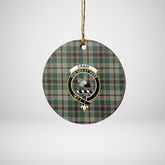 Clan Craig Ancient Tartan Crest Round Ceramic Ornament TR81 Craig Ancient Tartan Tartan Christmas
