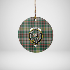 Clan Craig Ancient Tartan Crest Round Ceramic Ornament TR81 Craig Ancient Tartan Tartan Christmas