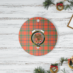 Clan Munro Ancient Tartan Crest Round Ceramic Ornament XA35 Munro Ancient Tartan Tartan Christmas