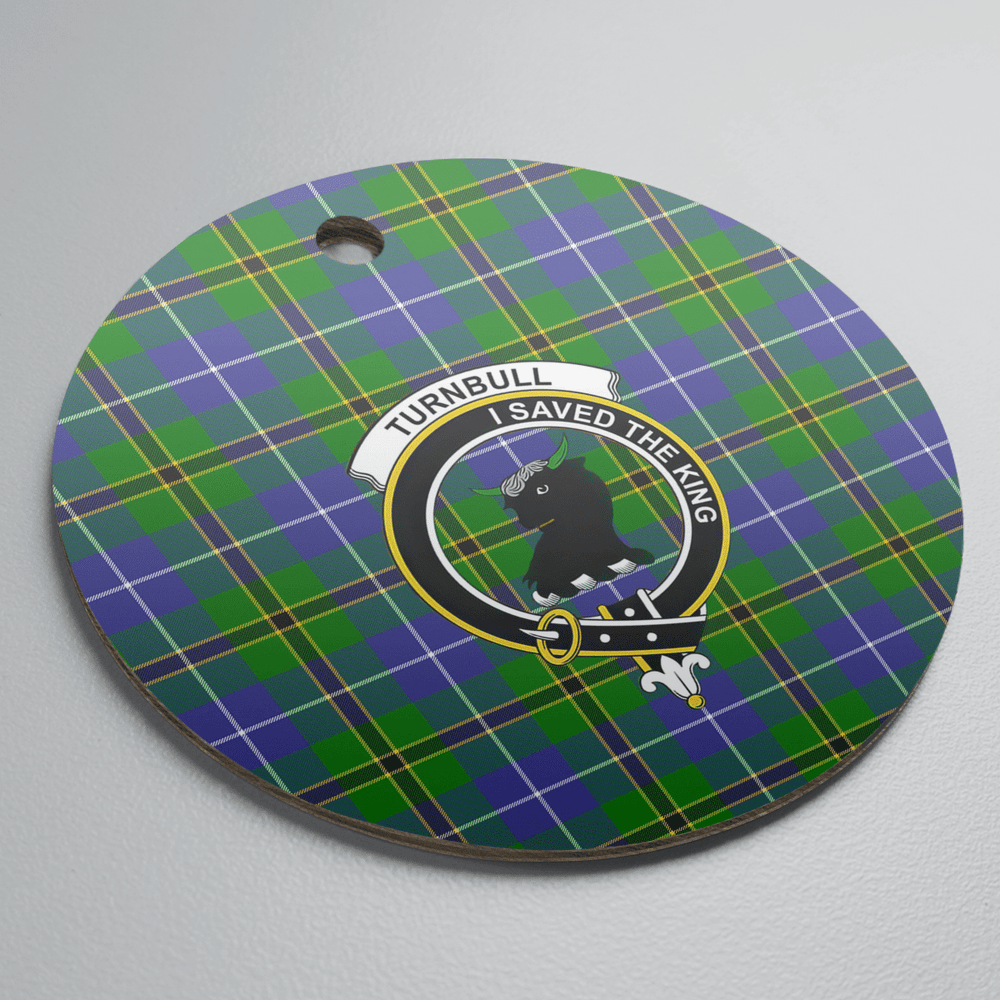 Clan Turnbull Hunting Tartan Crest Round Ceramic Ornament ES91 Turnbull Hunting Tartan Tartan Christmas