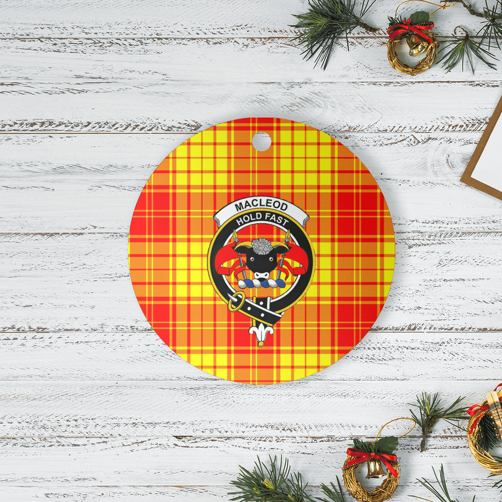 Clan MacMillan Tartan Crest Round Ceramic Ornament FB72 MacMillan Tartan Tartan Christmas