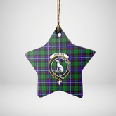 Clan Hunter Tartan Crest Star Ceramic Ornament NM43 Hunter Tartan Tartan Christmas
